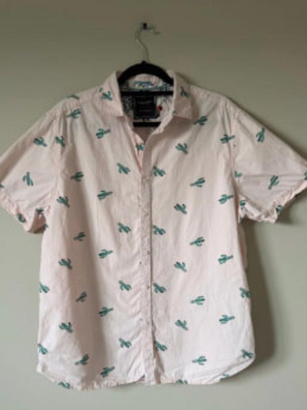 Denim & Flower Ricky Singh Cactus Print Short Sleeve Shirt XL